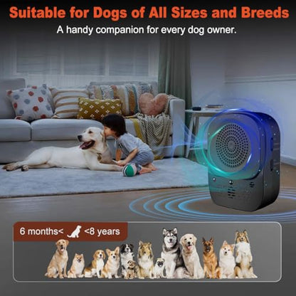 Zigzagmars Anti Barking Device, 4 Modes Ultrasonic Dog Bark Control Box, Rechargeable Bark Deterrent for Dogs, Waterproof Indoor & Outdoor Use for Effective Dog Training & Behavior Correction