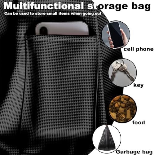 Dog Slings for Small Dogs,Soft and Breathable Waffle Fabric,Puppy Essentials,Reversible Dog Sling with Organizer Pocket,Suitable for Small Dogs and Cats,Black - color: black