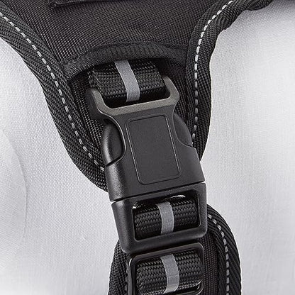 Amazon Basics No Pull Dog Harness, Adjustable Front Clip, Tactical Vest, Large, Black - size: Large