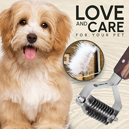 Flamia & Jabz Undercoat Rake for Dogs & Cats, Dematting Grooming Stripper Tool (10 Blades) - size: 10 Blades