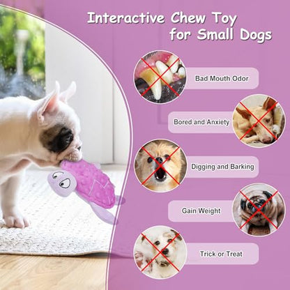 Squeaky Sea Turtle Plush Dog Toy - Durable, No Stuffing, Interactive Chew Toy for Small Dogs - Relieve Anxiety, Teething, and Keep Them Busy for Puppy(Purple) - color: Purple