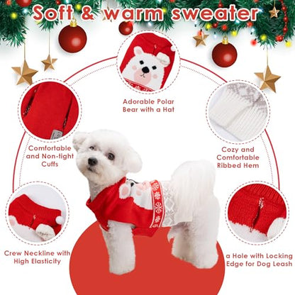 LUBOT NEW Ugly Christmas Sweaters for Puppy Cute Funny Wintertime and Holiday Parties Knitted Pullover Sweater Small Dog Bear Small - color: Red Bear, size: Small