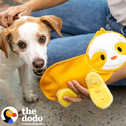 The Dodo Crinkle Flattie Sloth Dog Toy; Crinkle Flattie Durable Dog Toy, Durable Toys for Dogs, Stuffingless Dog Toys, Flat Dog Toys, Crinkle Dog Toys, FF22053 - color: Sloth Flattie, size: 1 Count