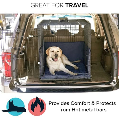 Pet Dreams 3-Piece Set Includes Dog Crate Cover, Dog Mat & Bumper Pad- Washable Kennel Bedding fits iCrate Cages 24, 30, 36, 42 Inch (Khaki, Medium, 30") - color: Khaki Tan, size: 30-Inch