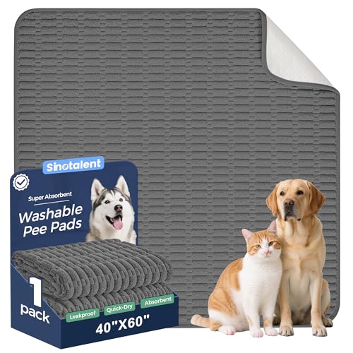 Washable Pee Pads for Dogs, Reusable Puppy Pads Dog Pads, Non-Slip Dog Pee Pads, Leakproof Pet Pee Pads Wee Wee Pads for Dogs. (Dark Grey, 40"x60"(Pack of 1)) - color: Dark Grey, size: 40"x60"(Pack of 1)
