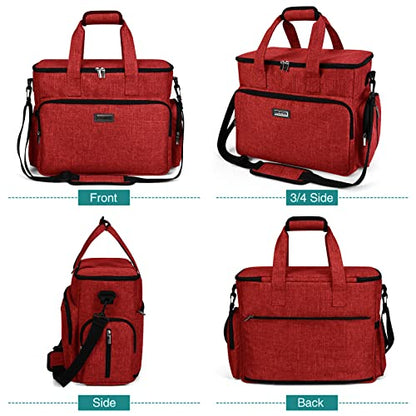 BAGLHER Dog Travel Bag, Pet Travel Bag (ALL Pet Travel Supplies), With 2 Pet Food Containers and 2 Collapsible Silicone Bowls; Essential Kits for Pet Travel Red - color: Red, size: Large