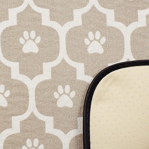 Bone Dry Machine Washable, Ultra Absorbent Pet Mat, 12x18, Stone/Off-White Lattice - color: Stone/Off-White Lattice, size: 12"L x 18"W