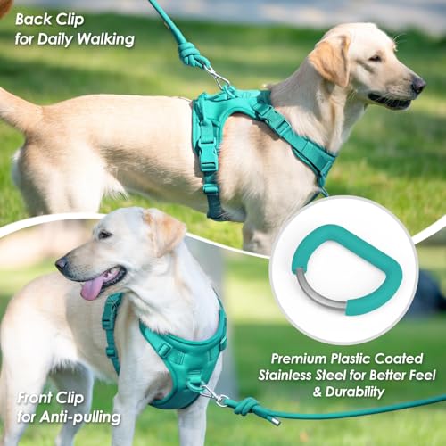 No Pull Dog Harness, Puppy Vest with Front Clip for Small Medium Large Sized Dog(MARRS Green,M) - color: MARRS Green, size: M(Neck:18.5-25.6", Chest:20.9-30.7")