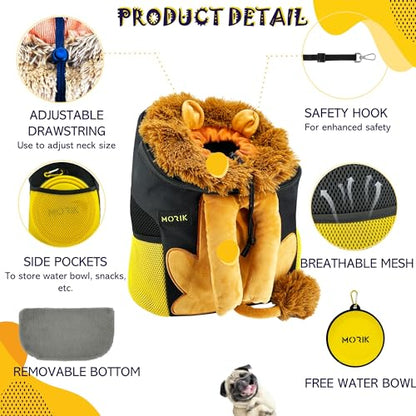 MORIK Lion's Den: Pet Backpack Carrier for Small Dogs and Cats Under 20 lbs. with Good Ventilation, Washable Mat, and Safety Strap, Ideal for Travel, Hiking, and Everyday Adventures (Large) - size: Large