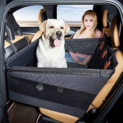 TKYZ Large Dog Car Seat,Back Seat Extender for Dogs,Waterproof Medium Dog Seat Cover for Backseat, Pet Bed for Car Hammock(Black-L) - color: black, size: Large