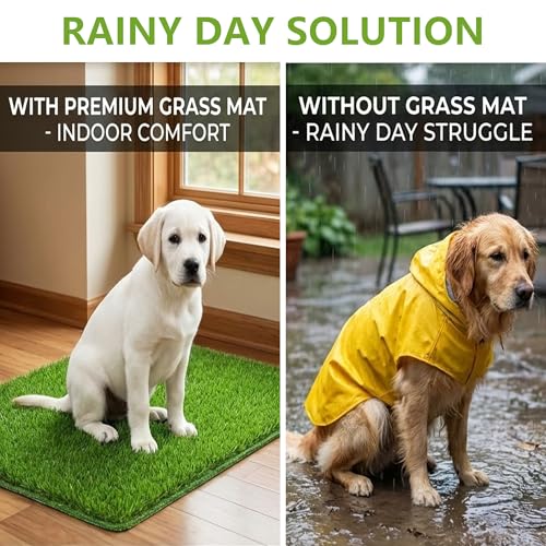 Dog Grass Potty Pad Replacement Turf – Artificial Dog Pee Patch for Potty Training – Synthetic Pet Grass Mat for Indoor Puppy Toilet Tray – Durable Turf Pad for Dogs