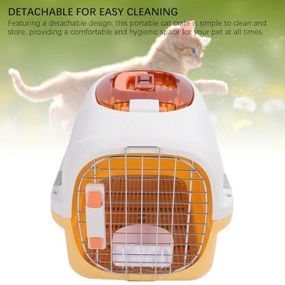 Focket Pet Carrier, 2 Door Top Load Hard Sided Dogs, Cats Pet Travel Carrier with 2 Door Top and Front Door Access, Dog Crate for Pets Kennel Air and Travel (Yellow)