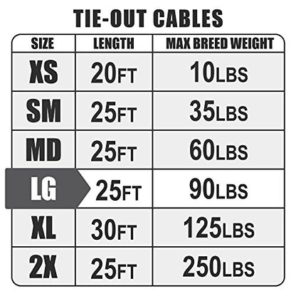 BV Dog Tie Out Cable 25 Feet - Heavy Duty Dog Lead Up to 90 Pounds - Reflective & Rust-Free with Quick Release Swivel Clips & 360° Rotating Clasp - Tangle-Free Dogs Runner for Yard (Silver, Pair) - color: 90lbs/ 25ft/ Silver, style: Pair
