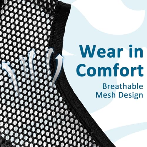 LUCKYPAW Dog Muzzle, Mesh Muzzle for Large Medium Small Dogs, Soft Mouth Guard to Prevent Biting Chewing with Adjustable Head Strap, Perfect for Vet Visit(Black, S) - size: S
