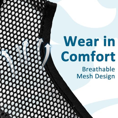 LUCKYPAW Dog Muzzle, Mesh Muzzle for Large Medium Small Dogs, Soft Mouth Guard to Prevent Biting Chewing with Adjustable Head Strap, Perfect for Vet Visit(Black, S) - size: S