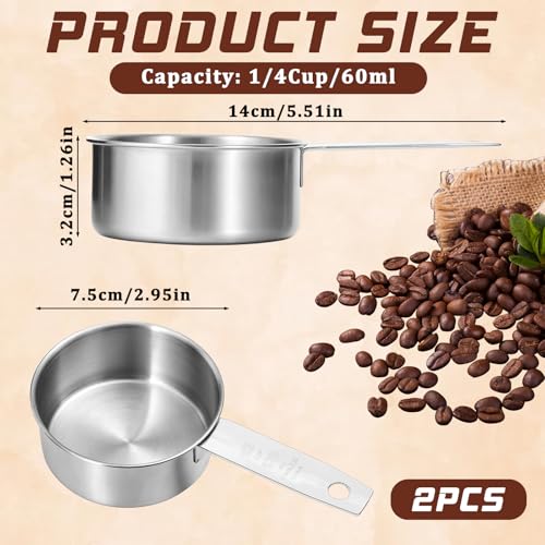 1/2 Cup Stainless Steel Measuring Cup, 2 Pcs (125 ml, 125 cc, 4 oz) Dog Food Scoop 1/2 Cup Scoop Half Metal Measuring Scoops for Feeding Pet, Wet and Dry Ingredients, Kitchen Cooking, Dishwasher Safe - size: 1/2 Cup