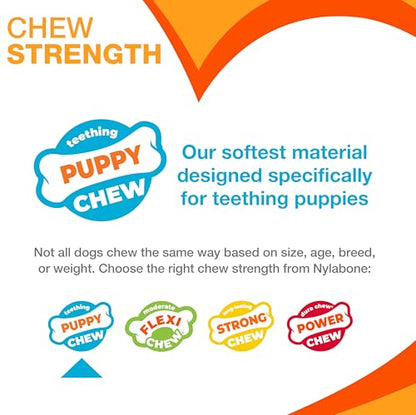 Nylabone Puppy Chew Toys & Natural Treat Triple Pack, Puppy Enrichment Teething Toys, Pink, Chicken & Bacon Flavor, Small Dogs - Up to 25 Ibs, 3 Pack - color: Pink, size: Small
