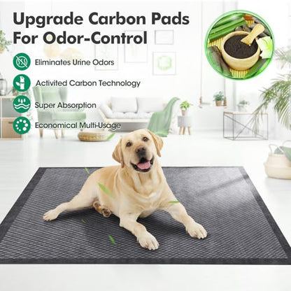 Upgraded Charcoal Puppy Pads, XXL 36’’x36’’ Pee Pads for Dogs, Super Absorbent Up to 12Cup, Odor Control & Leak Proof Dog Training Pads for Surgery, Older,Puppy, 45 Counts - size: 36"x36" Charcoal