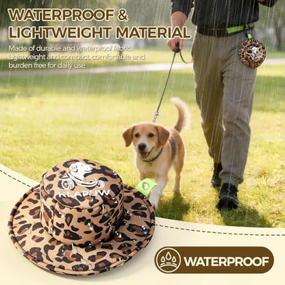Hat Shaped Dog Poop Bag Holder, Waterproof Clip On Waste Bag Dispenser, Portable Leash Attachment Dog Walking Gear for Small Large Dogs, Leopard Print - color: Leopard print