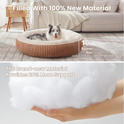 45 inches Donut Dog Bed for Extra Large Dogs,Calming Round Jumbo Pet Bed with Removable Cover, Washable Milk Plush Faux Fur, Fits Pets up to 100 lbs(Mocha,XL) - color: Mocha, size: 45.0"L x45.0"W x10"Th