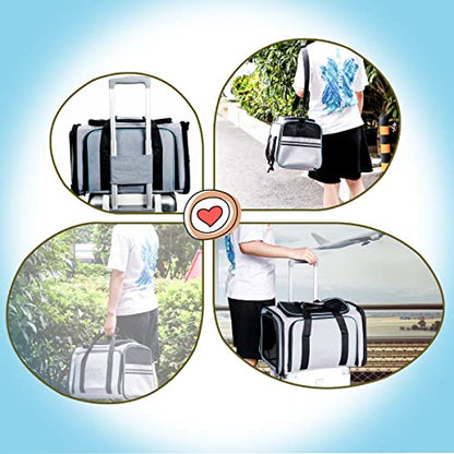 Cat Dog Carrier - Airline Approved Expandable Soft-Sided Pet Carrier with Removable Fleece Pad and Pockets, for Cats/Puppy and Small Animals Large(2 side expandable) - size: 29.8"L x 18.0"W x 11.0"H