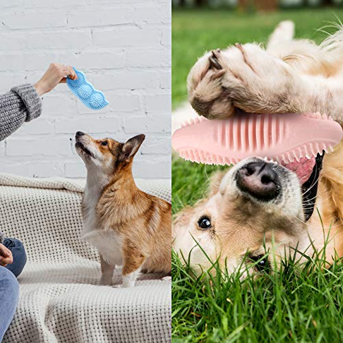 Skylety 6 Pcs Puppy Teething Chew Toys Rubber Bones Shaped Cute Dog Pet Small Dog Toys for 2-8 Months Small Dogs Cleaning Relieving Itching(Blue, Pink, Yellow Green) - color: Blue, Pink, Yellow Green