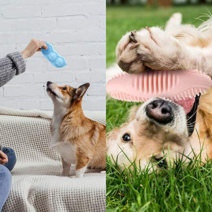 Skylety 6 Pcs Puppy Teething Chew Toys Rubber Bones Shaped Cute Dog Pet Small Dog Toys for 2-8 Months Small Dogs Cleaning Relieving Itching(Blue, Pink, Yellow Green) - color: Blue, Pink, Yellow Green