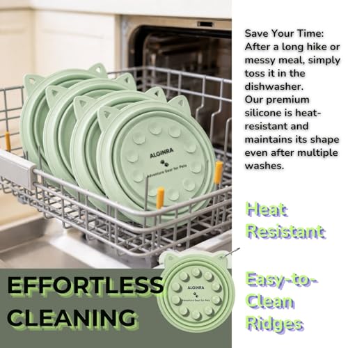Collapsible Dog Bowls 2 Pack (22oz Each) – Portable Foldable Silicone Travel Bowl Set with Slow Feeder & Carabiner Clip for Hiking Camping Backpack | Dishwasher Safe | for Medium Dogs