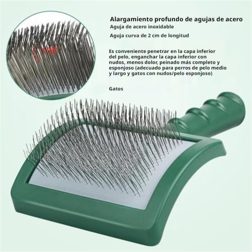 Extra Long Pin Slicker Brush For Large Dog Matted Hair Grooming Wire Brush For Pets Shedding Brushes(Green) - color: Green
