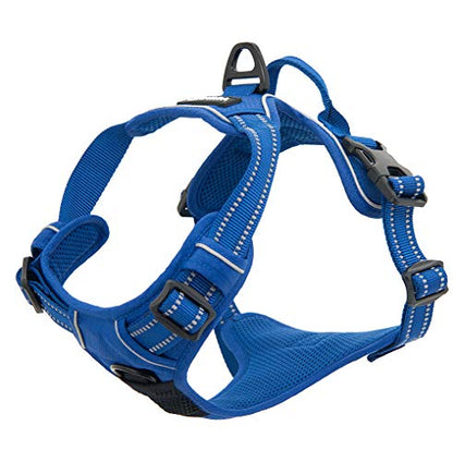 Voyager Dog Harness Dual Leash Attachment No-Pull Control Adjustable Soft but Strong Pet Harness for Medium and Large Dogs with 3M Reflective Technology, Royal Blue Lattice Nylon, M (Chest: 20-25") - color: Royal Blue Lattice Nylon, size: M (Chest: 20 - 2