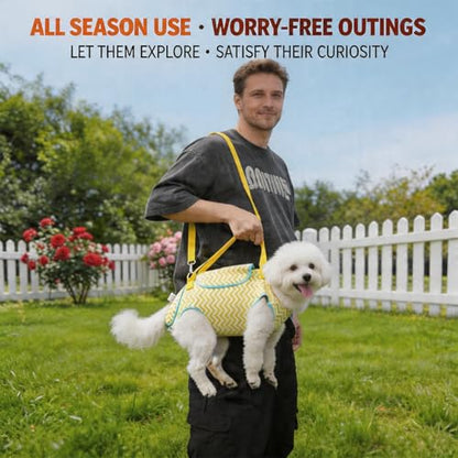 Adjustable Dog Carrier Sling, Soft Wearable Backpack for Walking Hiking Camping, Legs Out Design for Puppy Kitten Cats, Front Clip Harness, Small Medium Large Dog Carrier(XL) - size: X-Large