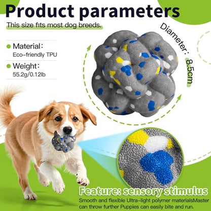Moonorange Upgrade Dog Balls Interactive Toys for Aggressive Chewers, Indestructible Tennis Durable Bouncy for Fetch Game, Lightweight Floating, Grey - color: Grey-Yarnball