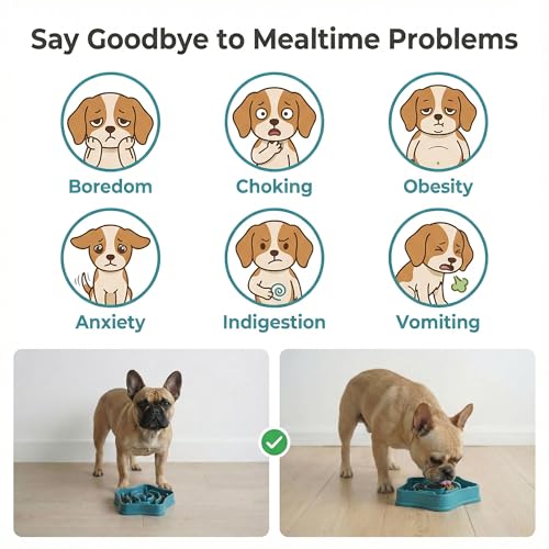 Pet Slow Feeder Bowl for Small Dogs, Puzzle Feeder for Petite Dogs, Anti-Choking, Slow Eating, 350ML Capacity, BPA-Free, Small Size