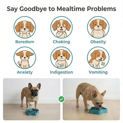 Pet Slow Feeder Bowl for Small Dogs, Puzzle Feeder for Petite Dogs, Anti-Choking, Slow Eating, 350ML Capacity, BPA-Free, Small Size