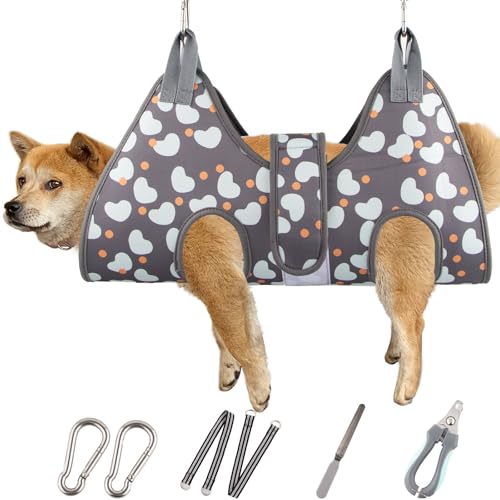 ATESON Dog Grooming Hammock with Nail Clippers/Nail Trimmers, Dog Grooming Harness for Nail Trimming, Pet Grooming Sling Helper for XL Large Dogs - size: XL for X-Large Dogs 95LB