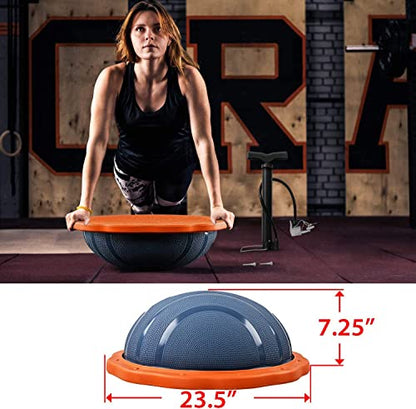 Yes4All Combo Half Ball Balance Trainer Balance, Massager Roller for Yoga, Pilates, Stretches - color: C. Blue/Organe