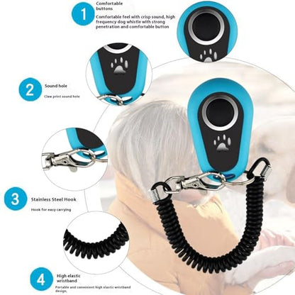 URBEST 4pcs Pet Training Clicker with Wrist Strap-Dog Training Clickers (Circle) - style: Circle