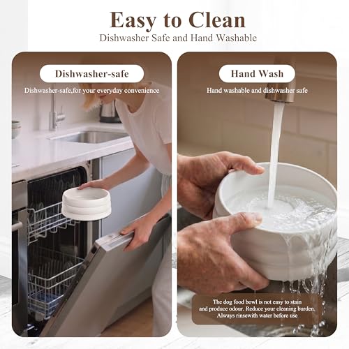 BOBO & Bowl Pet Drinking Bowl (1.2L/40 oz), Food-Grade Ceramic Water Bowl for Small & Medium Dogs - Elevated, Heavy Sturdy, Dishwasher & Microwave Safe, Black - color: White