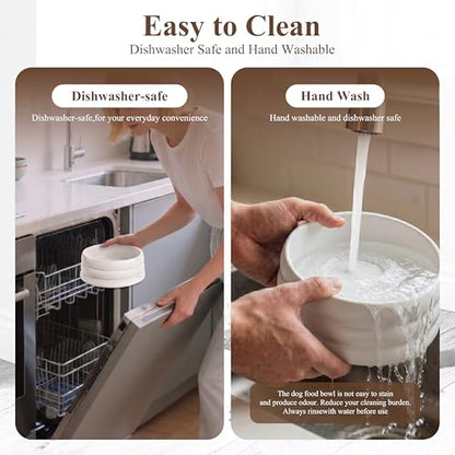 BOBO & Bowl Pet Drinking Bowl (1.2L/40 oz), Food-Grade Ceramic Water Bowl for Small & Medium Dogs - Elevated, Heavy Sturdy, Dishwasher & Microwave Safe, Black - color: White