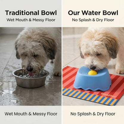 Slow Feeder Dog Bowl for Liquid with Built-in Ball,250ml Non-Slip for Bone Broth & Yogurt,Prevents Wet Chin,Anxiety Relief & Mental Stimulation,Food-Grade Easy Clean Enrichment Toy for All Breeds