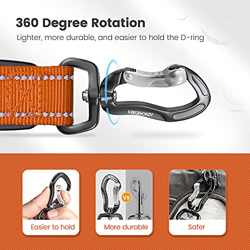 IOKHEIRA Orange Leash for Large Dogs, Multifunctional Adjustable Heavy Duty Leash - color: Orange