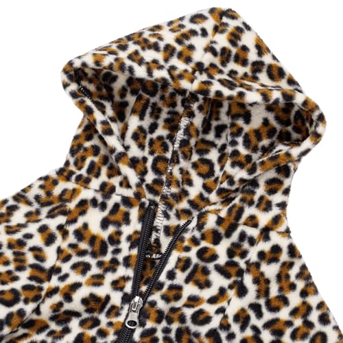 French Bulldog Clothes Dog Hoodie Sweatshirts with Pockets for Small Dogs Puppy Chihuahua Coat Clothing Pet Cat Hoodie Fleece Dog Sweaters Costume - color: Leopard, size: S