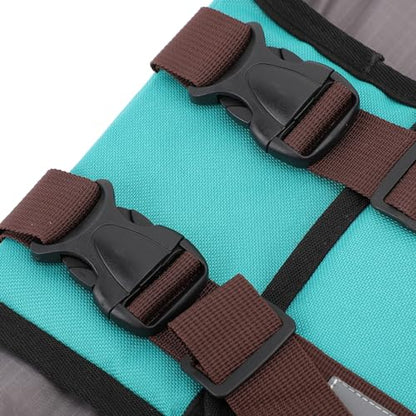 JTLB Dog Life Jacket Dog Life Vest Safety Vest Fish Look Reflective Strip Adjustable Handle Oxford Fabric Lake Blue for Swimming Boating Beach Pool (M) - size: M
