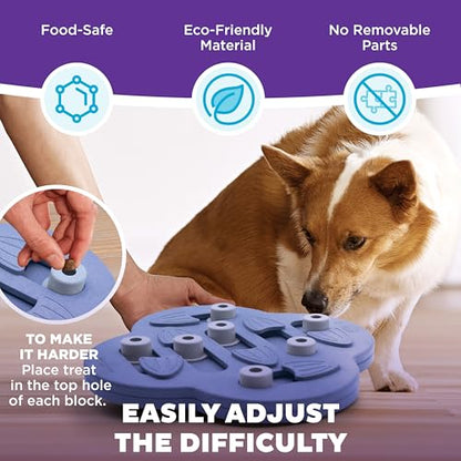 Outward Hound by Nina Ottosson Dog Hide N' Slide – Interactive Treat Puzzle Enrichment Toy, Level 2 Intermediate - color: Dog Hide-N-Slide (Purple)