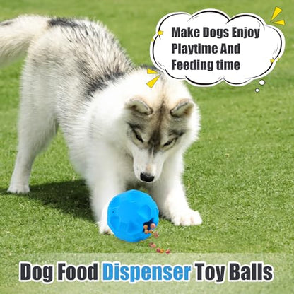 Treat Dispensing Dog Toys for Aggressive Chewers Large Breed, Rubber Balls for Dogs, Cognitive Dog Toys to Keep Them Busy, Dog Treat Toy Ball - color: Blue