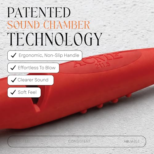 ACME Alpha 211.5 Professional Dog Training Whistle with Enhanced Ergonomic Grip. BPA-Free Plastic. 110 dBA. Long Range. Standardized Frequency. Weatherproof. Made in the UK (Carmine Red) - color: Carmine Red