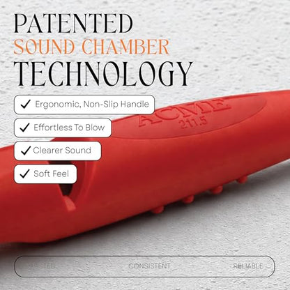 ACME Alpha 211.5 Professional Dog Training Whistle with Enhanced Ergonomic Grip. BPA-Free Plastic. 110 dBA. Long Range. Standardized Frequency. Weatherproof. Made in the UK (Carmine Red) - color: Carmine Red