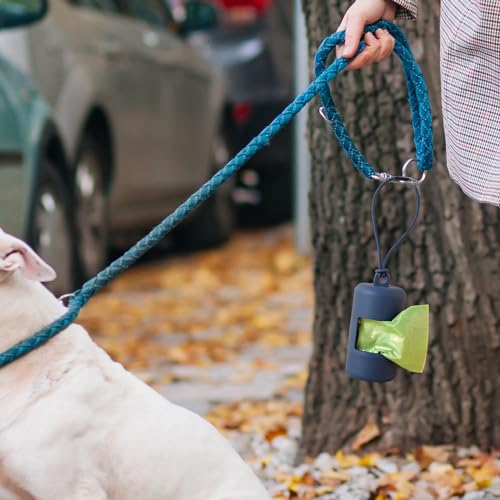 SLSON 3Pack Dog Poop Bag Holder for Leash Lightweight Pet Waste Bag Dispenser with Leash Attachment Portable Plastic Doggie Poop Bag Dispensers,Blue Green Black