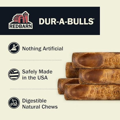 Redbarn Natural Dur-A-Bulls Treats for Dogs - 5 Medium Sticks - Hickory Flavor - Made in USA Long Lasting 100% Digestible No Artificial Ingredients or Plastic - size: 5 Count (Pack of 1), style: Medium Sticks