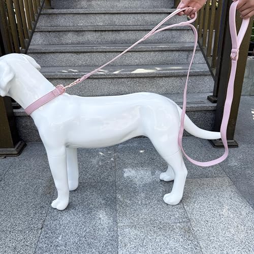 Dog Leash 6ft Long,Traffic Padded Two Handle,Heavy Duty,Double Handles Lead for Control Safety Training,Leashes for Large Dogs or Medium Dogs,Dual Handles Leads (Pink, 25MM*6FT) - color: Pink